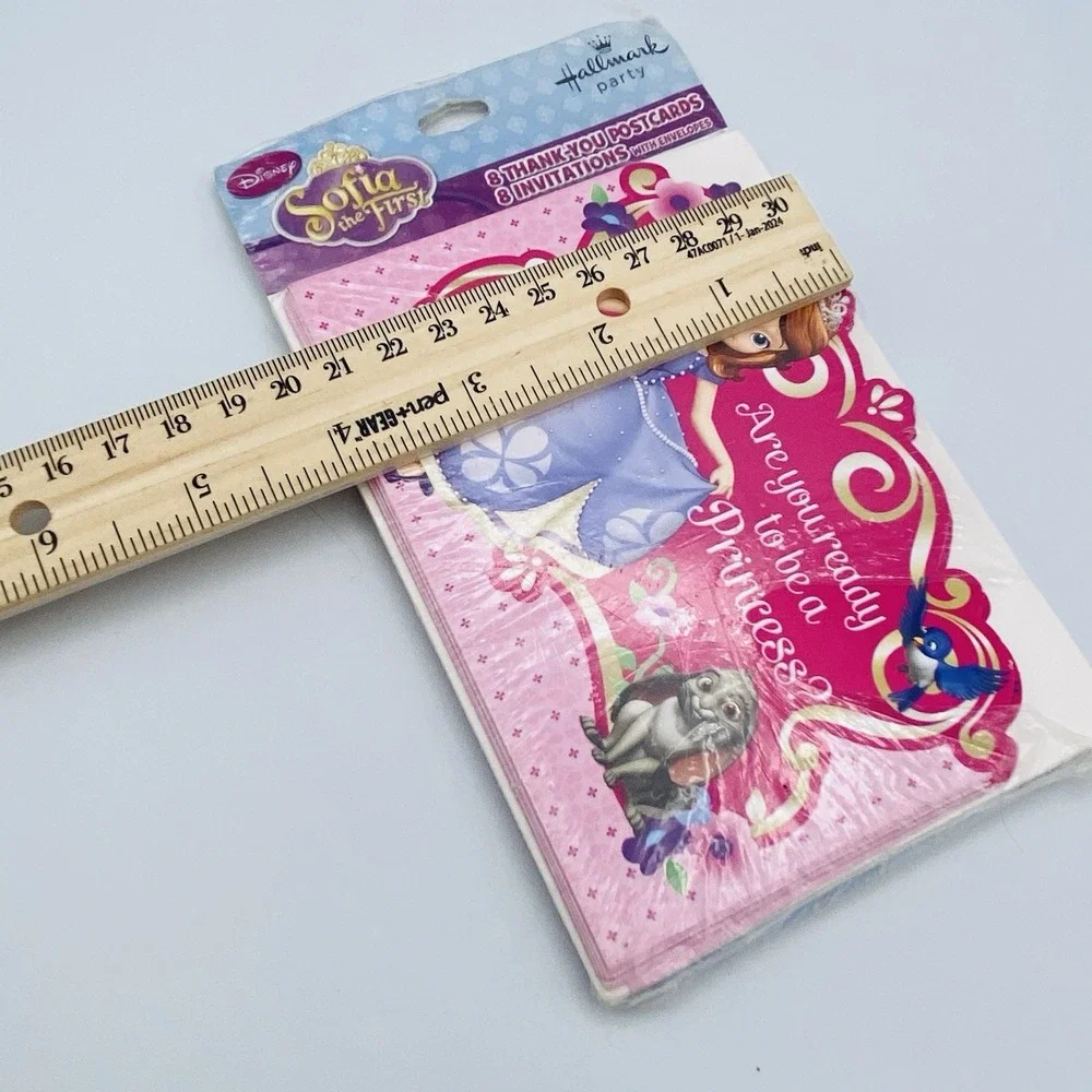 Disney Sofia the First Princess Invitations & thank you postcards with envelopes